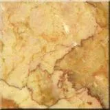 Amostra de Mármore Ônix Capuccino: amarelo dourado translúcido com veios laranja